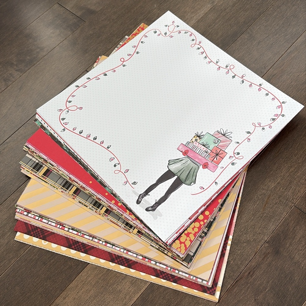 Scrapbook Paper Bundle, 12”x12” Craft Stationery School Card-Making Art Create